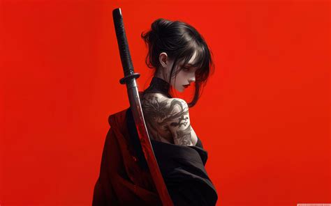 Anime Samurai Girl 4K UHD Wallpaper for UltraHD Desktop and TV ...