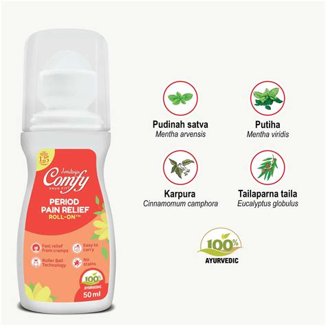 Buy AMRUTANJAN COMFY SNUG FIT PERIOD PAIN RELIEF AYURVEDIC ROLL ON 50ML ...