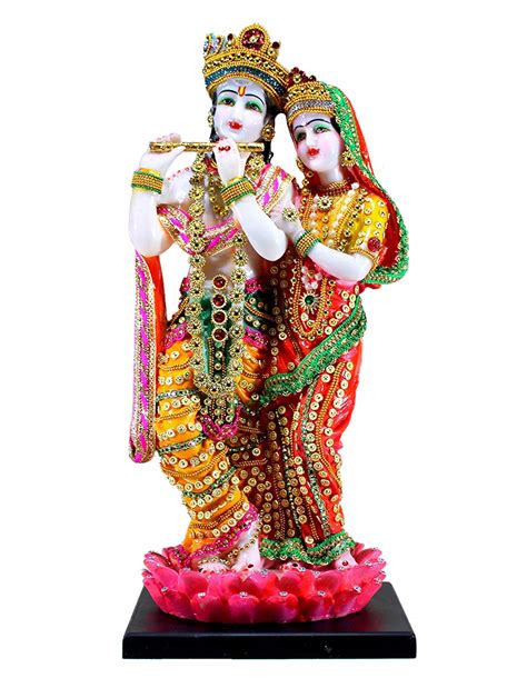 Buy Esplanade Radha Krishna Kishan Standing on a Lotus Murti Idol ...