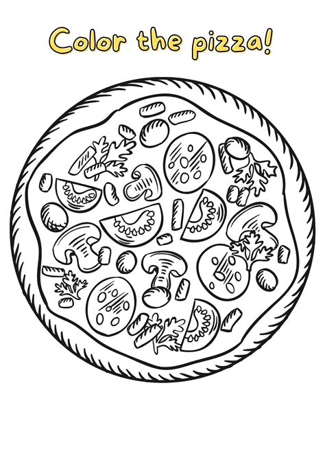 Free printable pizza coloring pages for kids – Artofit