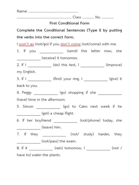 Image result for First Conditional 1 Exercise