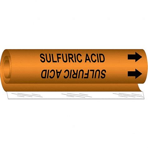 Sulfuric Acid, Orange, Pipe Marker - 24VF17|5853-II - Grainger