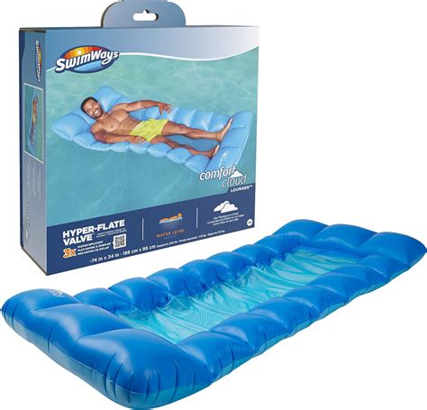 Amazon.com: Swimways Comfort Cloud Pool Lounger with Fast Inflation & Headrest Pillow, Oversized ...