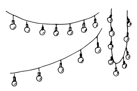 String Of Lights Clipart Black And White