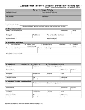 Fillable Online wainfleet Application for a Permit to Construct or ...