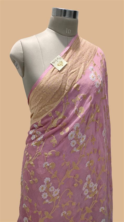 Khaddi Georgette Handloom Banarasi Saree - With sona roopa jaal work ...