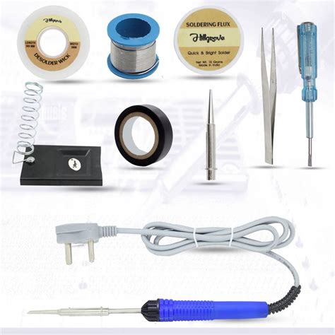 Hillgrove 9in1 Basic 25W Soldering Iron Kit with 5 Meter Solder Wire ...