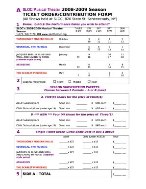 TICKET ORDER/CONTRIBUTION Doc Template | pdfFiller