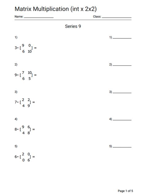 Blank Matrix Multiplication Worksheet 的图像结果