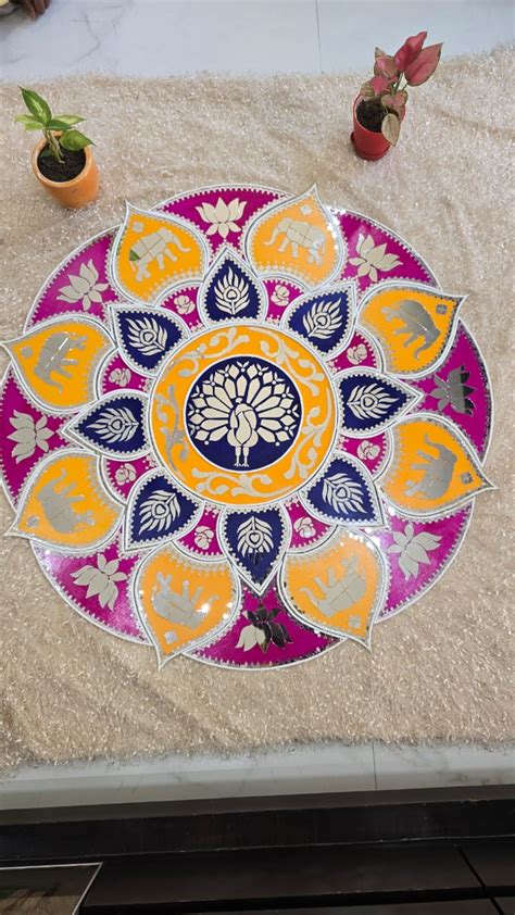 Round Decorative Rangoli cutout (with mirrors)-481 – Mirror Glass World ...