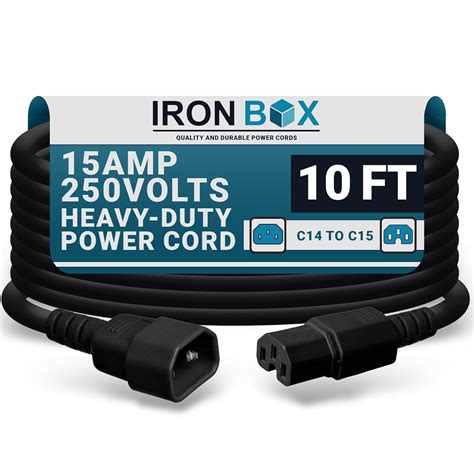 Amazon.in: Buy IEC 320 C14 to C15 Power Cord - 10 Foot, 15A/250V, 14/3 ...