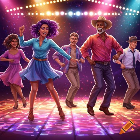 Line dance party promotion on Craiyon