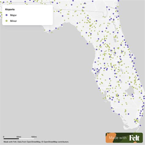 Florida Commercial Airports Map Florida Coast Map | MapsofWorld
