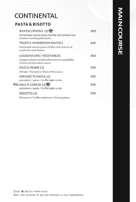 Menu at ZERO The restaurant, Surat