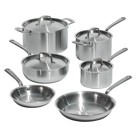 Cooks Standard Classic Stainless Steel Cookware Set 10-Pieces, 18/10 ...