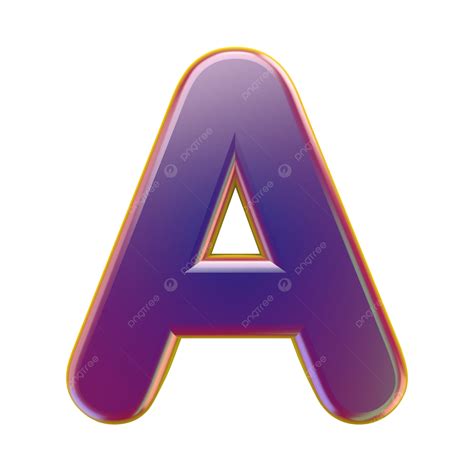 Letter A Purple Font Yellow Outlined 3d Outlines, Sheen, Shiny, Art PNG Transparent Image and ...