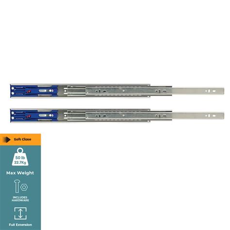 RELIABILT 18-in Full Extension Soft Close Side Mount Ball Bearing 50-lb ...