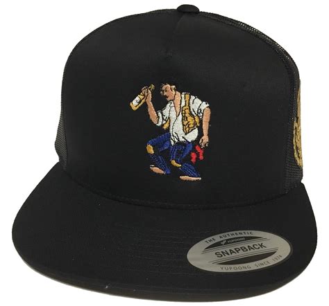 El Borracho de Sinaloa Logo Federal Gold 2 Logos hat Black mesh, Black ...