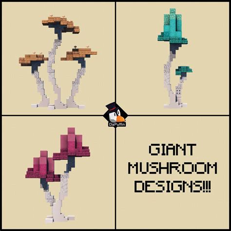 Mushroom designs Minecraft | Minecraft projects, Minecraft houses ...