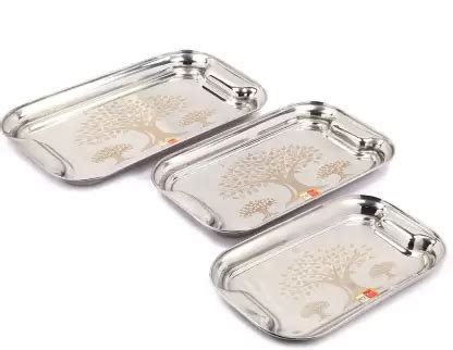 Galaxy Stainless Steel Tray with Laser Design