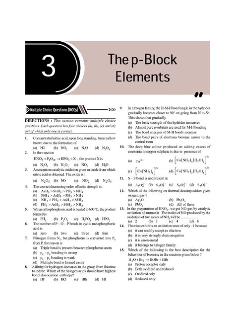 3. The p-Block Elements - Chemistry - Studocu