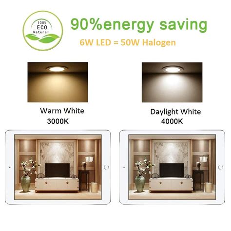 10 Pack x Ossun GU10 LED Bulbs Daylight White 4000K 6W Long Neck Super ...