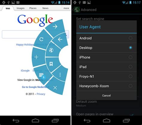 Image result for Android Browser Menu