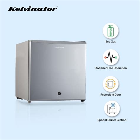 Kelvinator 45 litres Mini Bar Single Door Refrigerator, Silver Grey KRC ...