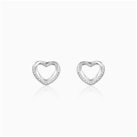Silver Jolly Heart Studs | GIVA – GIVA