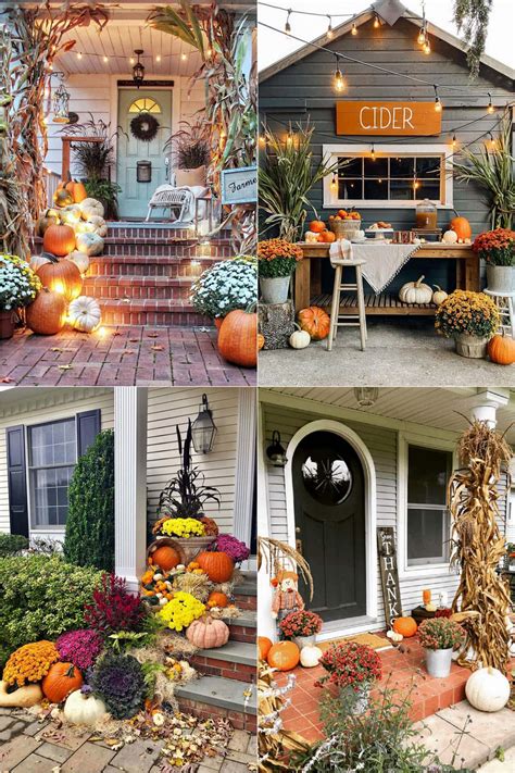 Outdoor Fall Decorating Ideas Doors Porches