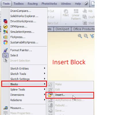 Image result for SolidWorks Insert Block