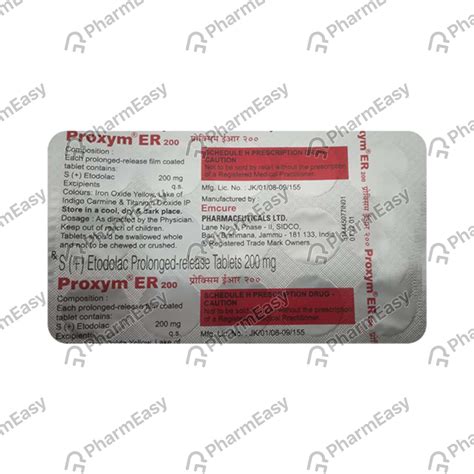 Buy Proxym Er 200 MG Tablet (15) Online at Flat 15% OFF | PharmEasy