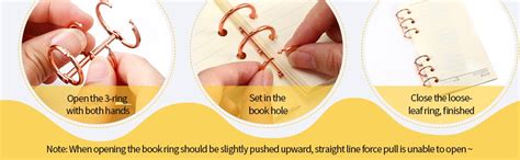 DEZIINE 2 Pcs Silver Book Rings, 3 Holes Metal Loose Leaf Binder Rings ...