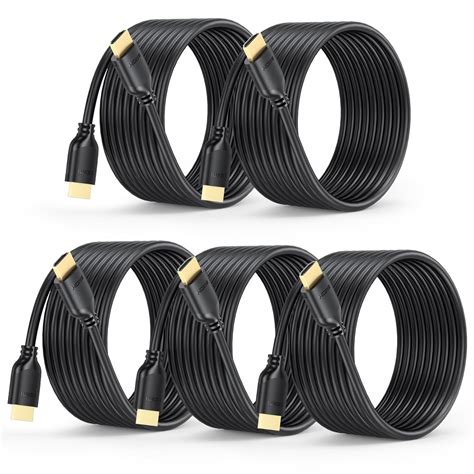 UVOOI 4K Long HDMI Cable 15 FT 5-Pack, HDMI to HDMI Cable 15 Foot High ...