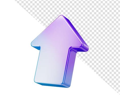 A sleek 3d upward arrow icon with a blue and purple gradient ...