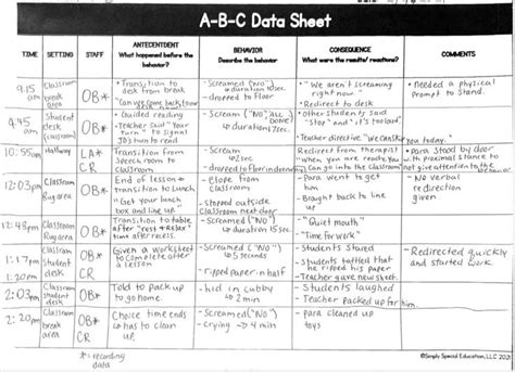 Image result for ABC Data Collection Examples