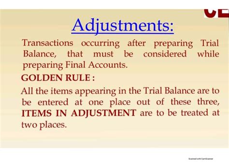 Final Accounts Adjustments Notes for Class 11 (GOLDEN RULE) - Studocu