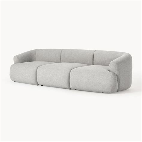 ZenLiving 3 Seater Sofa Boucle Grey – Nestroots