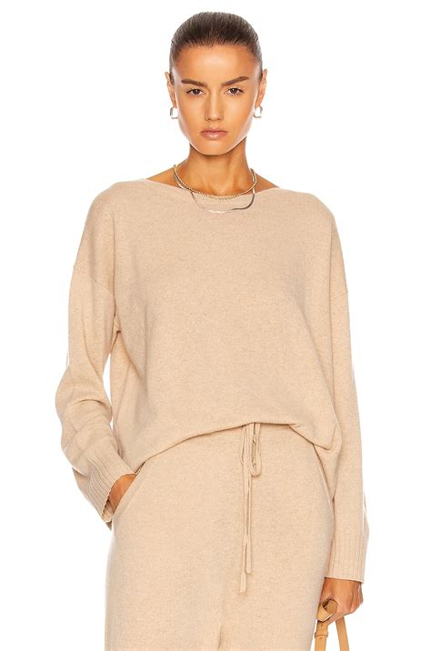 NILI LOTAN Boyfriend Cashmere Sweater in Oatmeal | FWRD