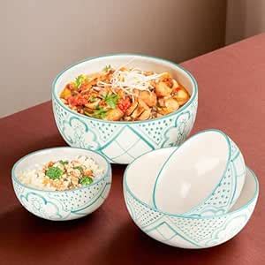 Buy USHA SHRIRAM Ceramic Bowl For Snack & Dinner(4Pcs) | Ramen Soup ...