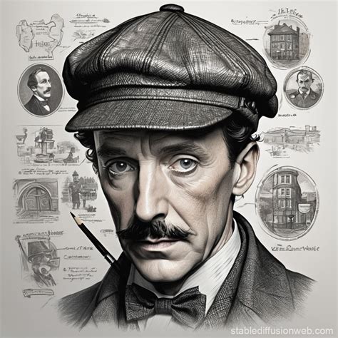 Sherlock Holmes Recycled Hat Drawing | Stable Diffusion Online