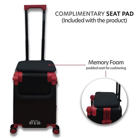 Intense Black Sit & Go Cabin Trolley – Airport Luggage Bag – Butt Baby
