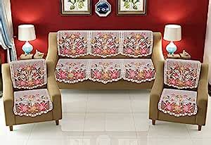 IVAZA Premium Exclusive Royal Look Cotten Net Sofa Cover Set with Heavy ...