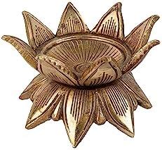 Buy Jaszz Art Brass Akhand Diya Small Ethnic Design Handmade Curved Oil ...