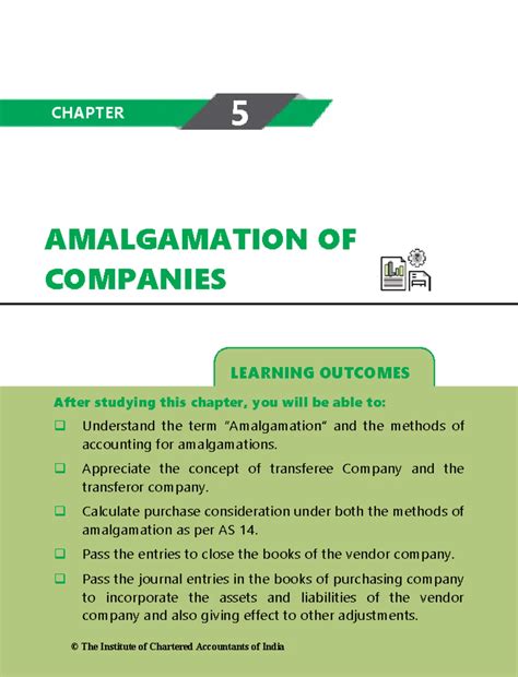 Chapter 5 Amalgamation of Companies - LEARNING OUTCOMES AMALGAMATION OF ...
