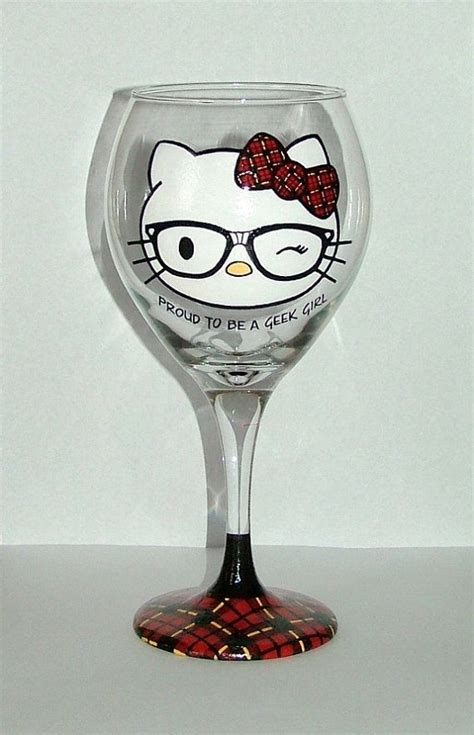 Hello Kitty as a Nerd | Cute. :) Hello Kitty Geek Girl - Hand Painted ...