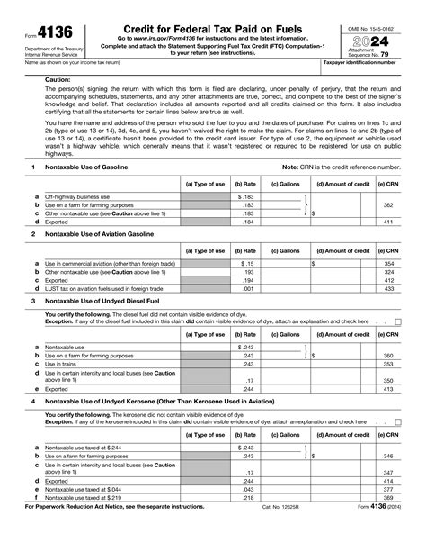 Form 4136, Credit For Federal Tax Paid On Fuels 2025-2026 - PDF Guru