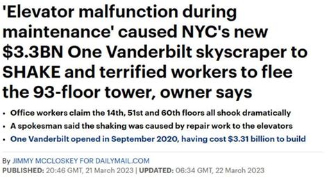 吓坏！ 曼哈顿93层摩天大楼剧烈晃动 楼内人纷纷出逃