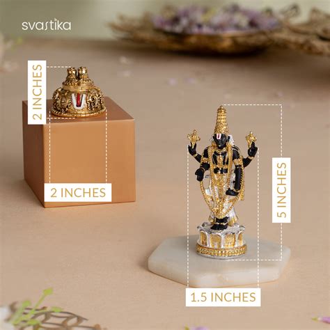 Tirupati Balaji Idol with Balaji Charan – Gold & Silver Plated Blessing ...