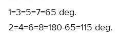 Find the measurement of all linear pair angles from the figure given ...
